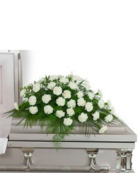 Peaceful in White Casket Spray from Eagledale Florist in Indianapolis, IN