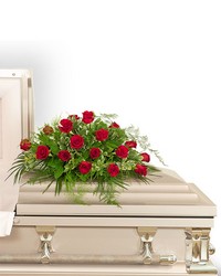 18 Red Roses Casket Spray from Eagledale Florist in Indianapolis, IN