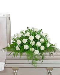 White Divinity Casket Spray from Eagledale Florist in Indianapolis, IN