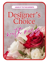 Designer's Choice with Roses in Glass Vase  from Eagledale Florist in Indianapolis, IN