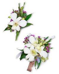 Flawless Corsage and Boutonniere Set from Eagledale Florist in Indianapolis, IN