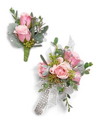 Glossy Corsage and Boutonniere Set from Eagledale Florist in Indianapolis, IN