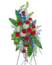 Valiant Honor Standing Spray from Eagledale Florist in Indianapolis, IN